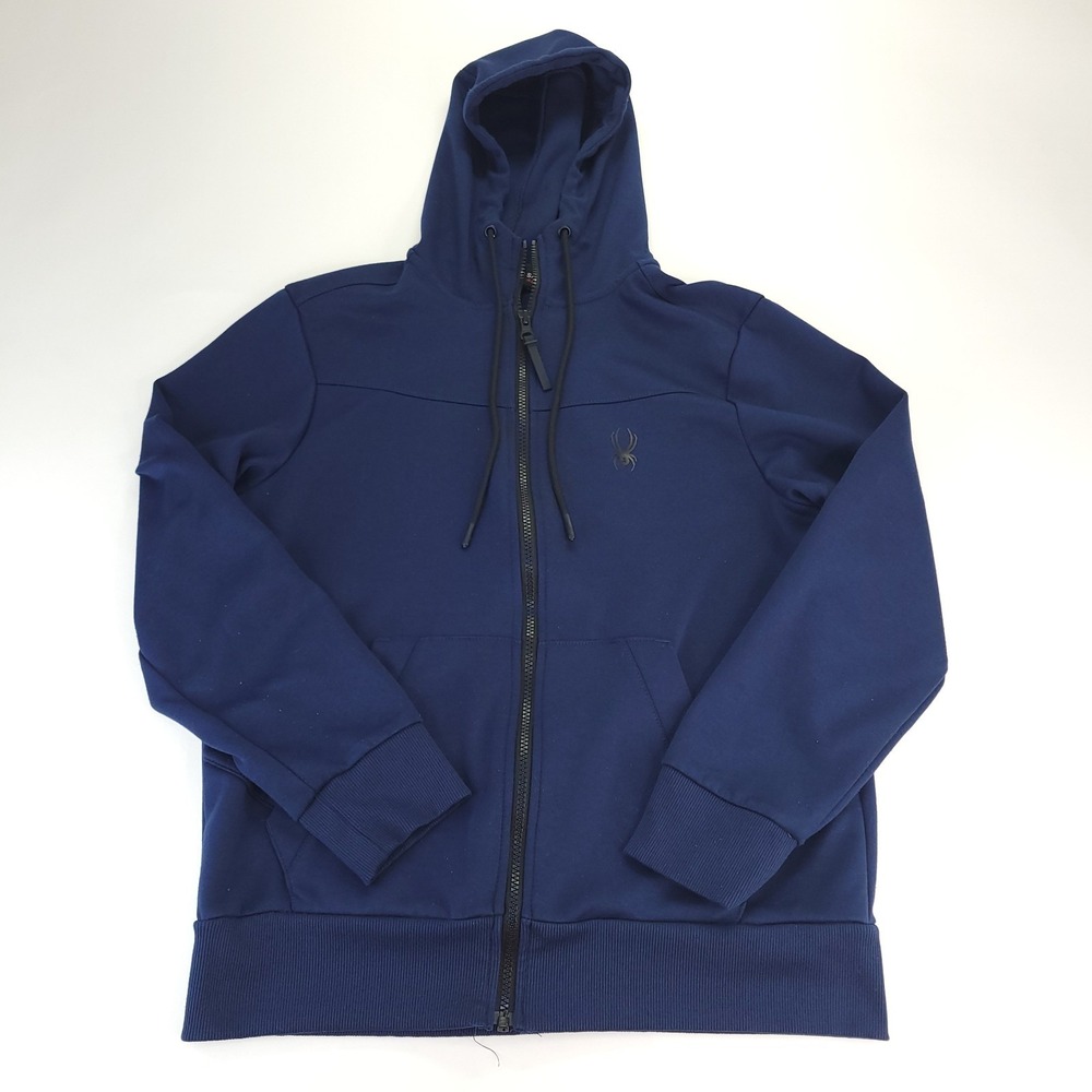 Spyder Active‎ Hoodie Mens Small Blue ProWeb Full Zip ProWeb Athleisure Sweater